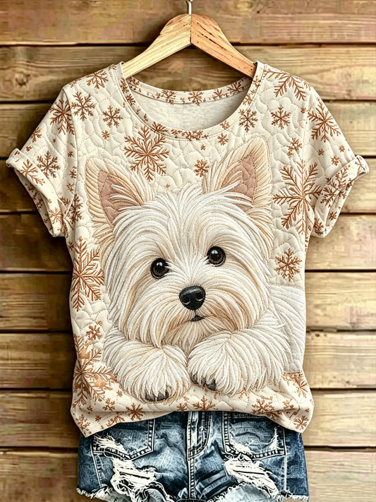 Camiseta feminina de manga curta, soltinha, estampada com arte de animais, estilo vintage e moderno