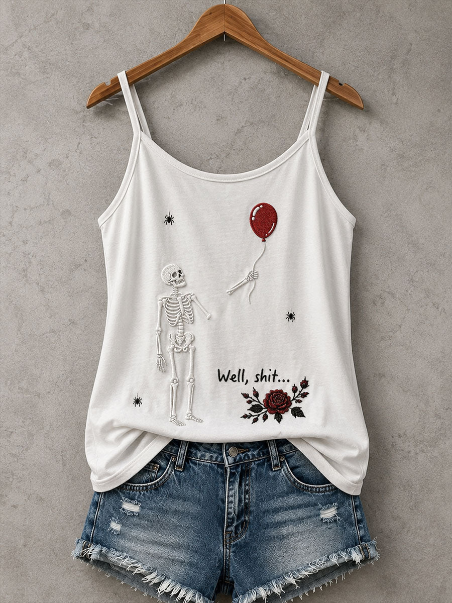 Camisola de alças gótica caveira feminina