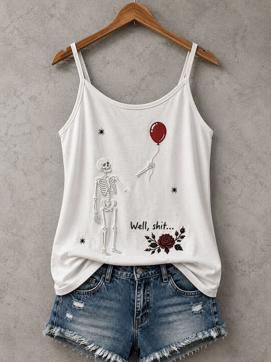 Camisola de alças gótica caveira feminina