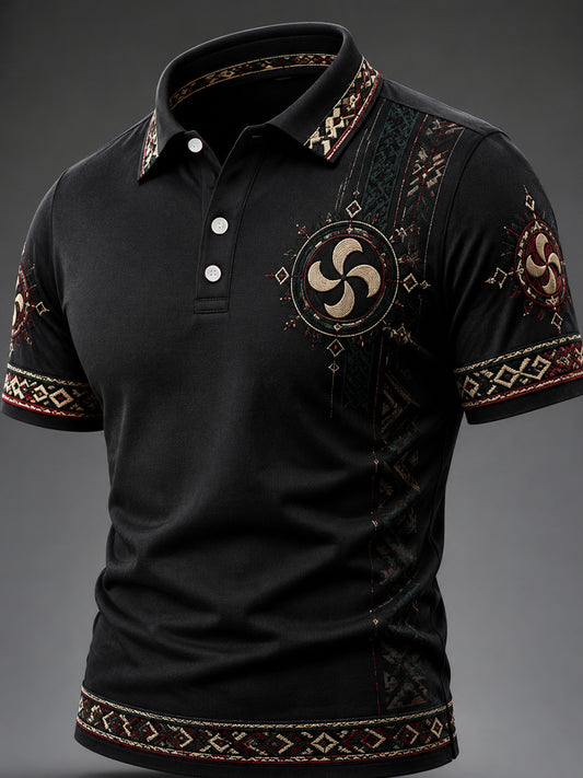 Men's Basque Countr Imprimir Top Casual