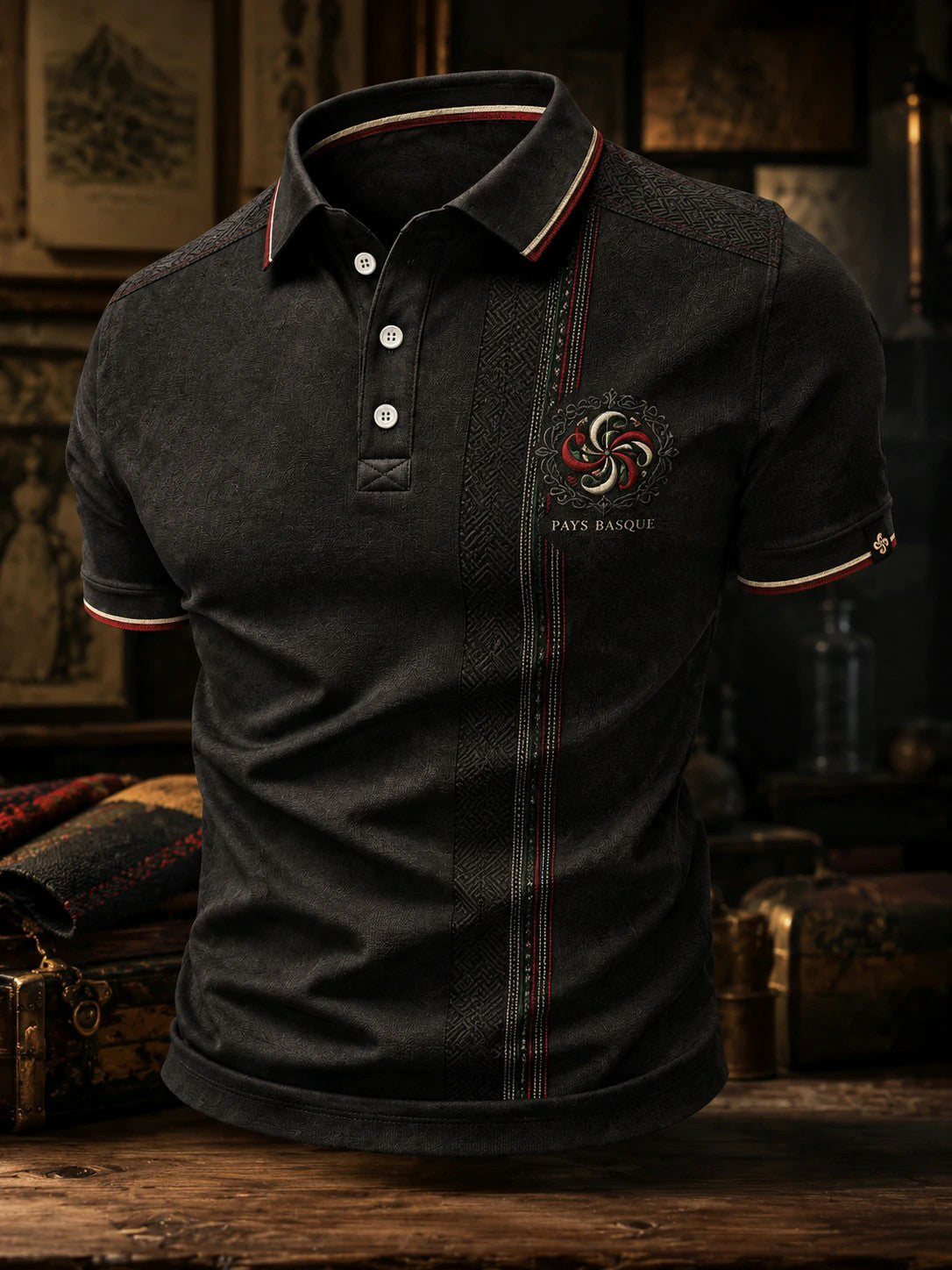 Men's Pays Basque Camisa estampada