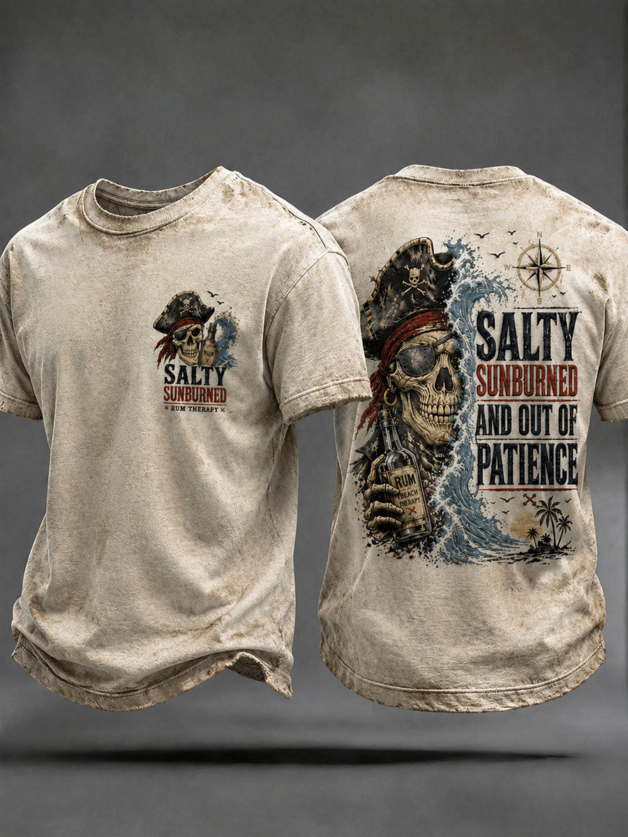 Camisetas masculinas 'Salty Sunburned And Out Of Patience'