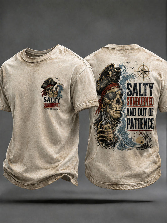 Camisetas masculinas 'Salty Sunburned And Out Of Patience'
