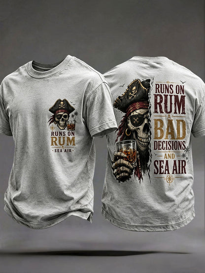 Camisetas masculinas 'funciona em rum, más decisões e Sea Air"