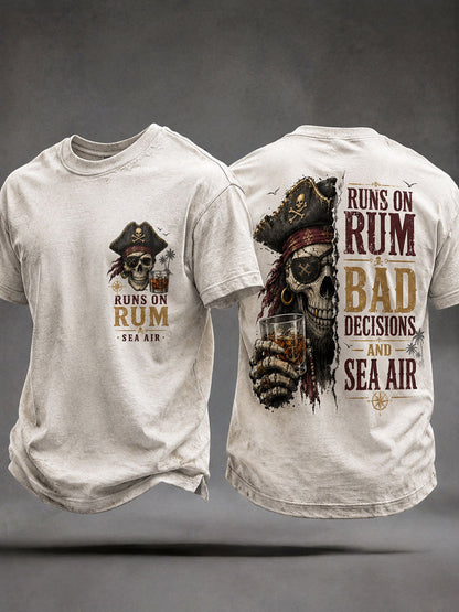 Camisetas masculinas 'funciona em rum, más decisões e Sea Air"