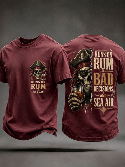 Camisetas masculinas 'funciona em rum, más decisões e Sea Air"