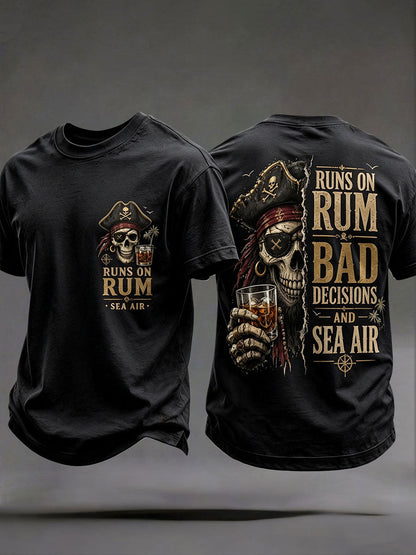 Camisetas masculinas 'funciona em rum, más decisões e Sea Air"