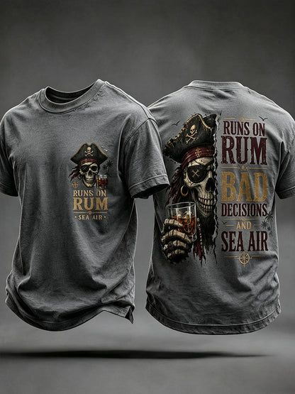 Camisetas masculinas 'funciona em rum, más decisões e Sea Air"
