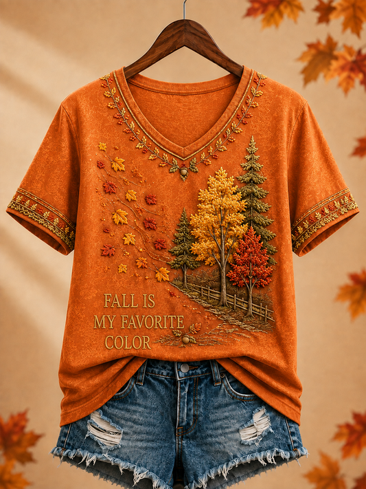 Women's Fall Is My Favorite Color T-shirt de manga curta