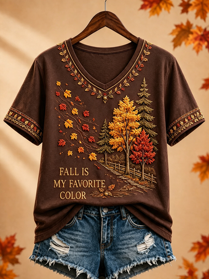 Women's Fall Is My Favorite Color T-shirt de manga curta