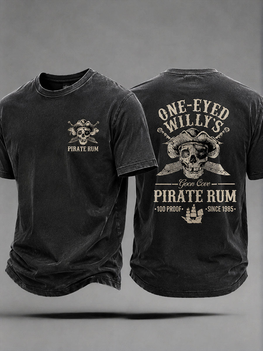 Um Eyed Willies Rum dos homens pirata Rum divertido Casual Unisex T-shirt