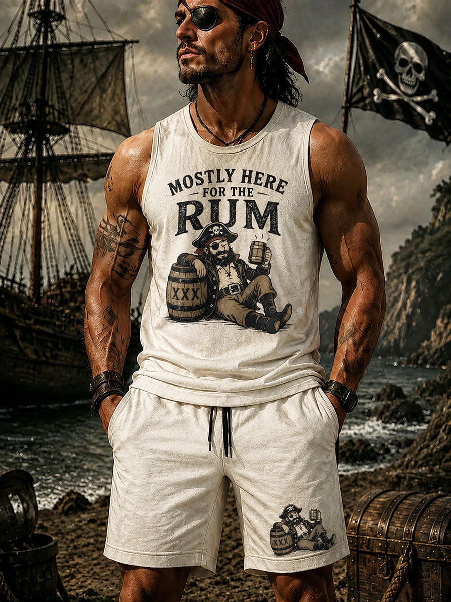 Men's "Principalmente aqui para o rum" 2-Piece Sets