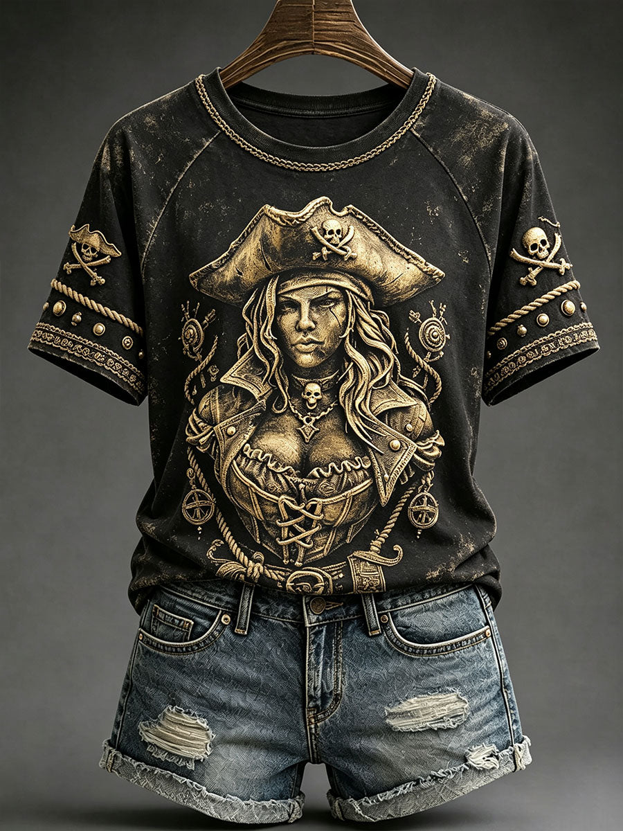 Camisetas femininas do pirata Vintage