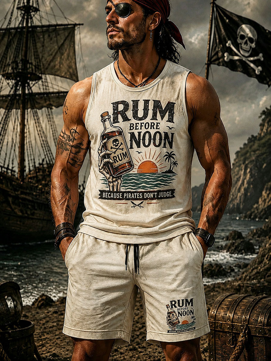 Men's "Rum antes do meio-dia porque os piratas não julgam" 2-Piece Sets