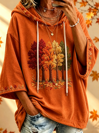 Hoodie impresso da queda das mulheres