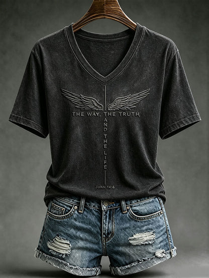 Camiseta de manga curta feminina The Way The Truth The Life