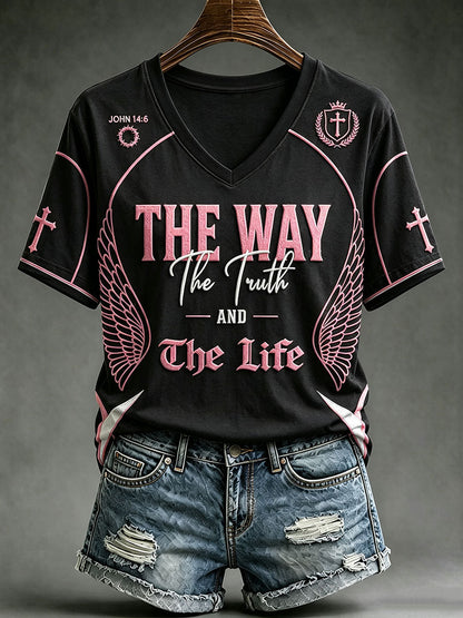 Women's The Way TheTruth e The Life T-shirt de manga curta