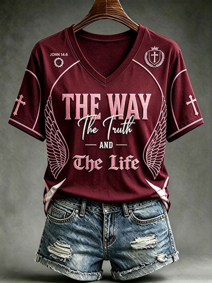 Women's The Way TheTruth e The Life T-shirt de manga curta