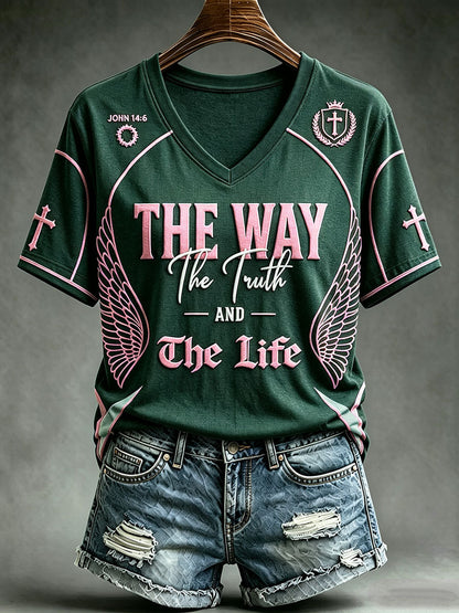 Women's The Way TheTruth e The Life T-shirt de manga curta