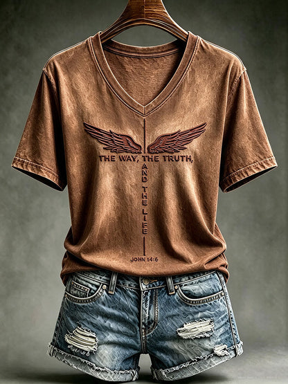 Camiseta de manga curta feminina The Way The Truth The Life