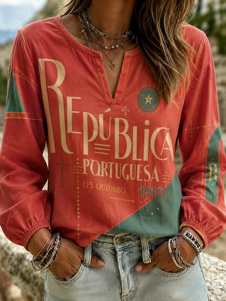 Camiseta de manga comprida AU Aboriginal Art NAIDOC Week Algodão-Linho para mulher