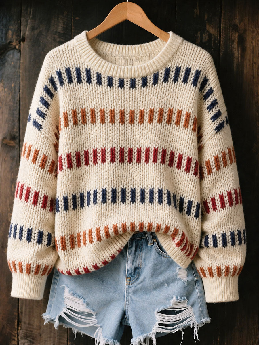 Blusas listradas femininas de outono/inverno
