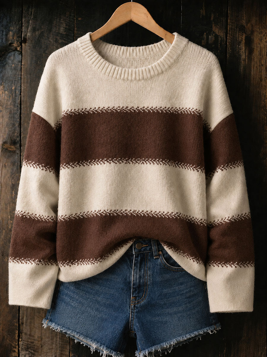 Blusas listradas femininas de outono/inverno