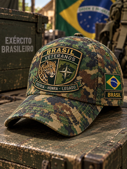Boné gráfico masculino com tema patriótico para veteranos