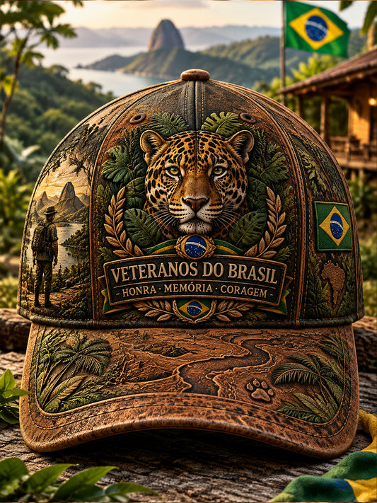 Boné estampado com tema do Memorial dos Veteranos para homens
