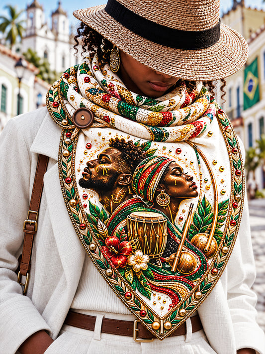Consciência Negra Brasileira Branca Day Print Casual Scarf