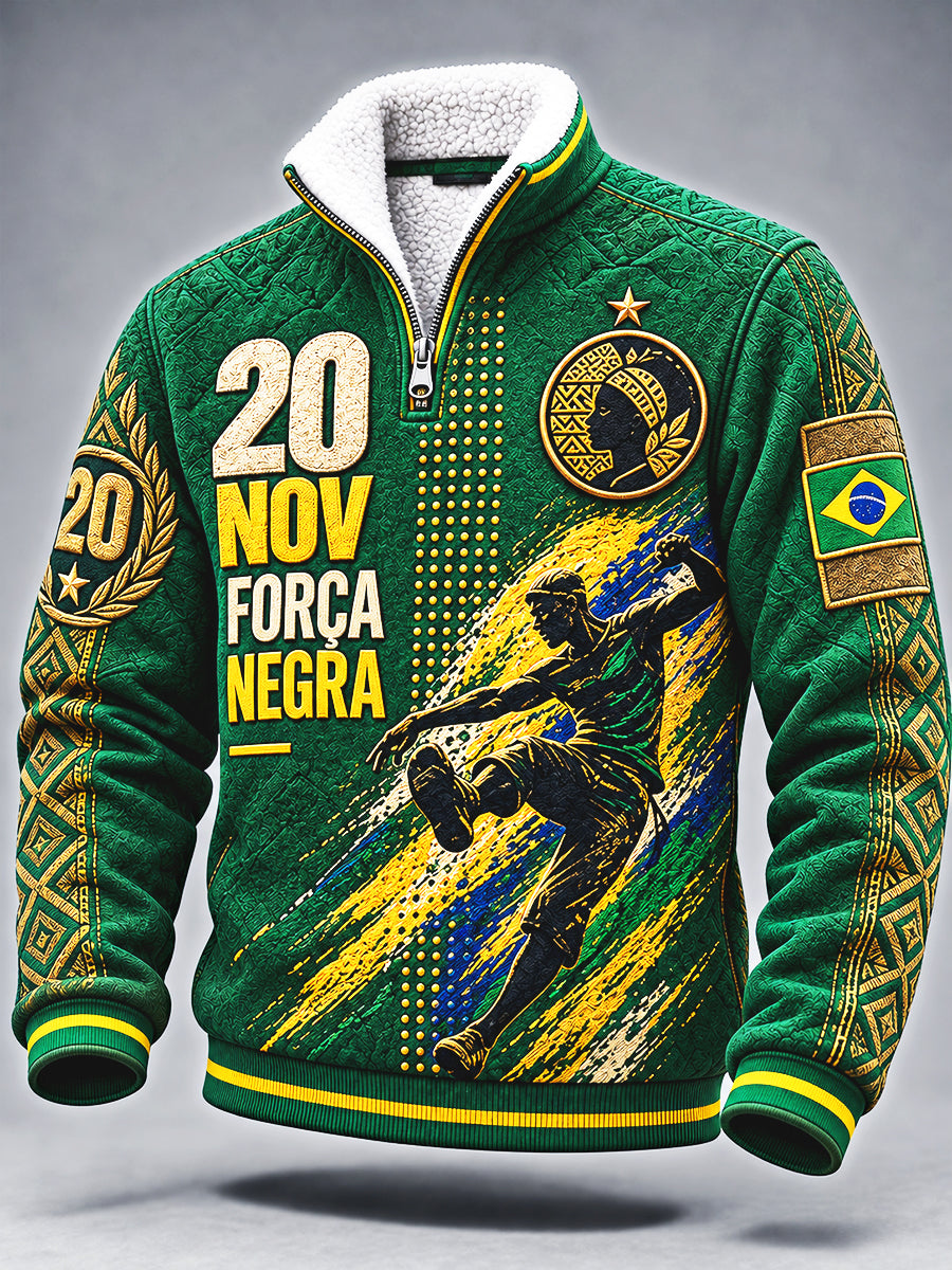 Consciência negra brasileira verde dos homens dia impressão Casual moletom
