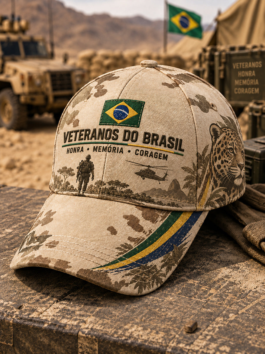 Boné estampado com tema do Memorial dos Veteranos para homens
